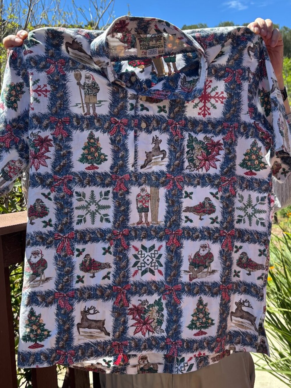 Reyn Spooner Mele Kalikimaka Shirt Christmas 2000 Hawaiian Limited Issue Large